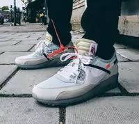 chaussures nike air max 90 off white 2018 ice on feet